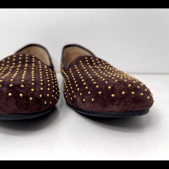 UGG Australia Flats Brown Leather Brass Stud Trim - Picture 6 of 12